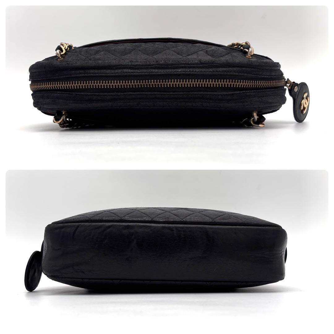 Chanel Quilted Lambskin Chain Shoulder Bag Black — view 6