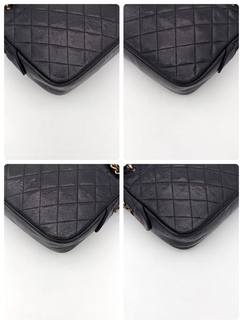 Chanel Quilted Lambskin Chain Shoulder Bag Black — view 7