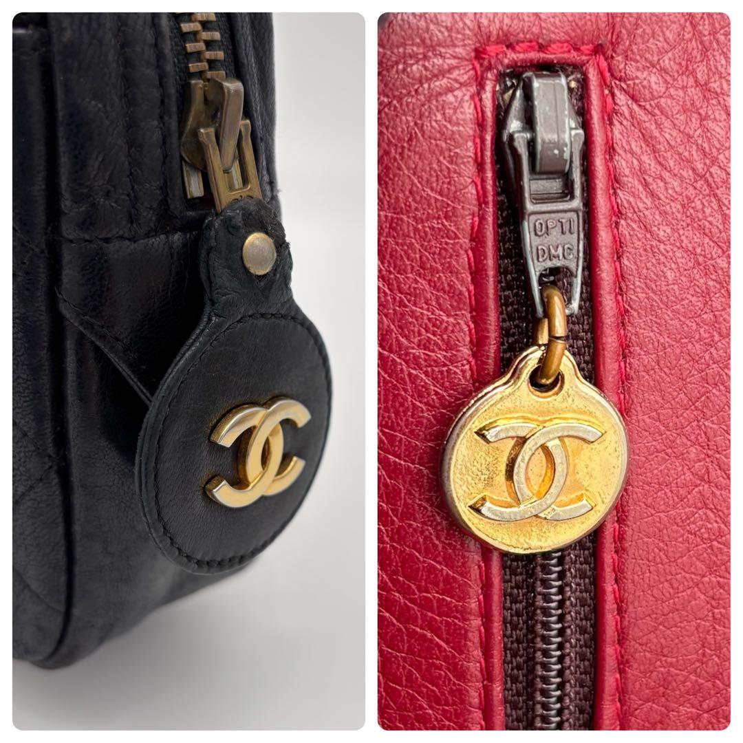 Chanel Quilted Lambskin Chain Shoulder Bag Black — view 9