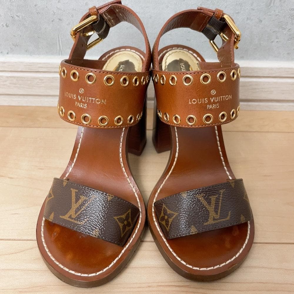 Louis Vuitton Passenger Line Monogram Sandals 37 Brown — view 2