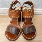 Louis Vuitton Passenger Line Monogram Sandals 37 Brown — view 2