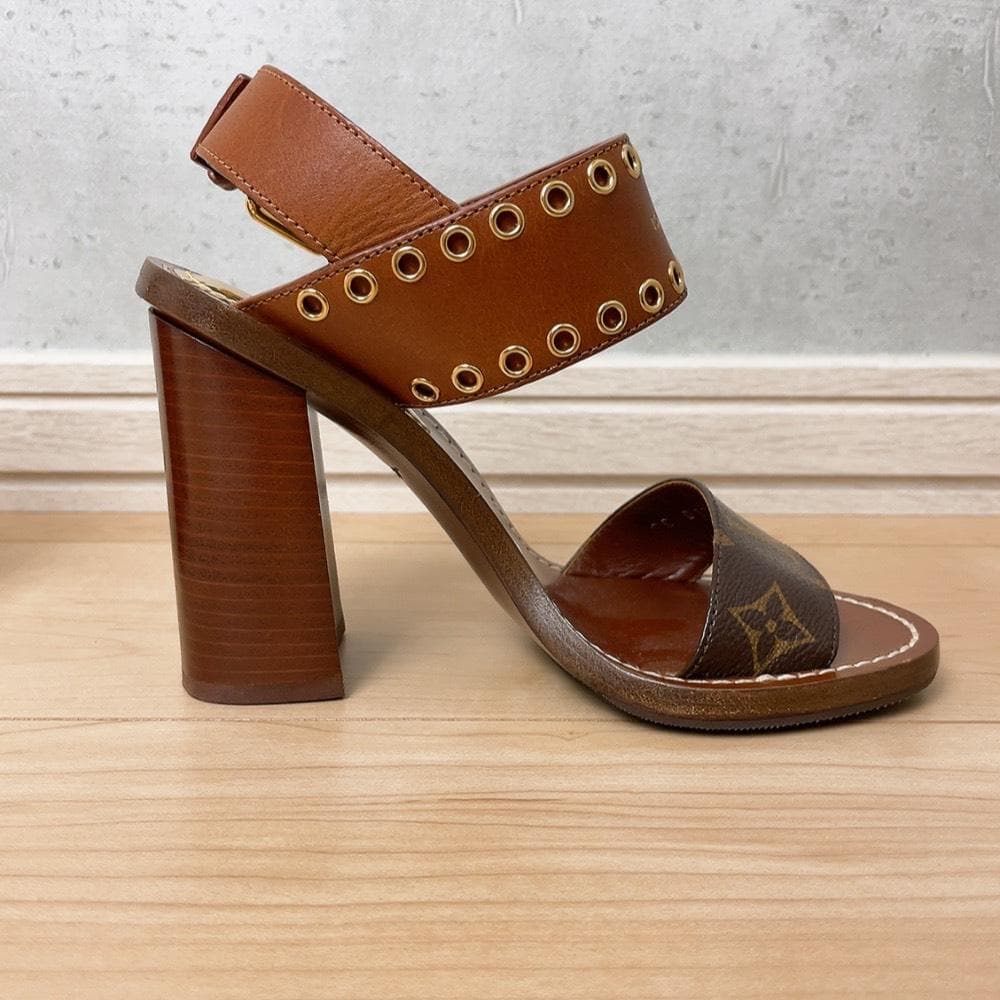 Louis Vuitton Passenger Line Monogram Sandals 37 Brown — view 5