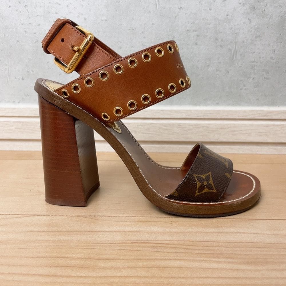 Louis Vuitton Passenger Line Monogram Sandals 37 Brown — view 7