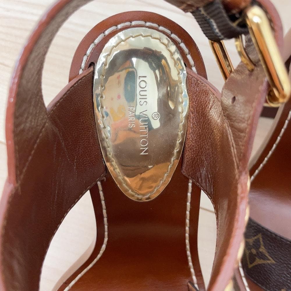 Louis Vuitton Passenger Line Monogram Sandals 37 Brown — view 9