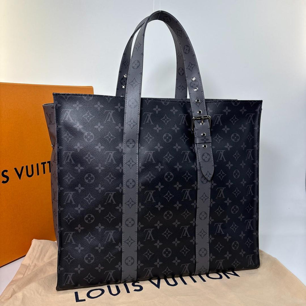 Louis Vuitton Monogram Eclipse Cabas Zip GM Tote Bag Black — view 5