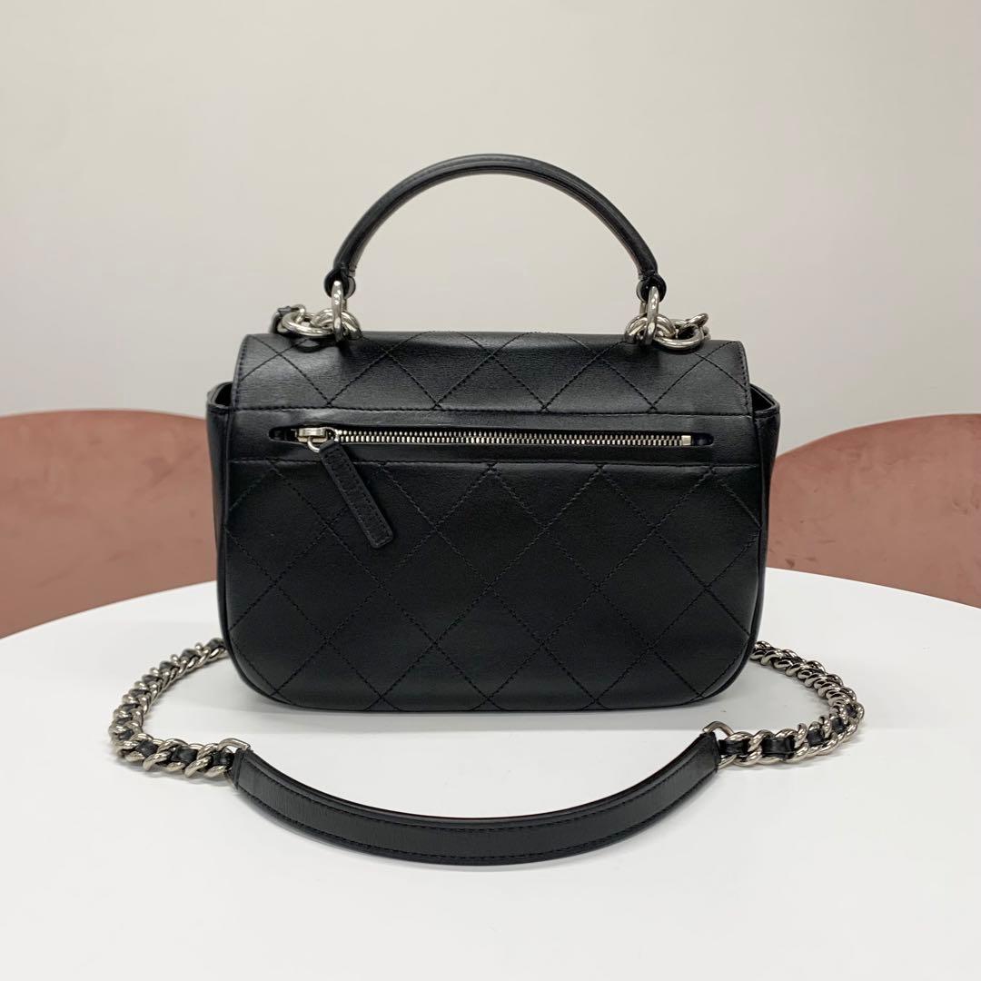 Chanel Quilted Turnlock Single Flap Top Handle — view 3