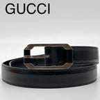 Gucci Era Belt Leather Black Vintage