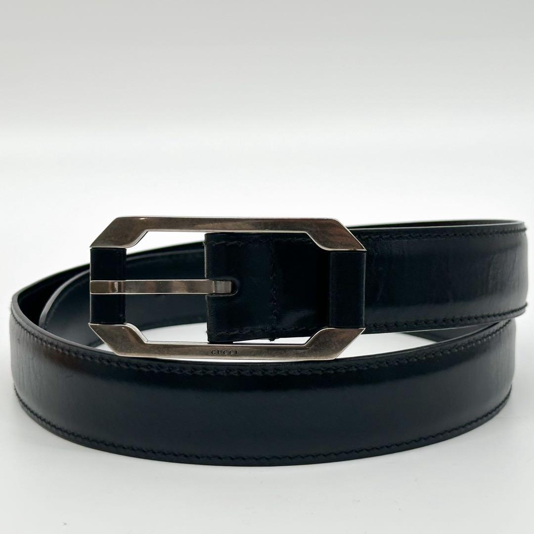 Gucci Era Belt Leather Black Vintage — view 2