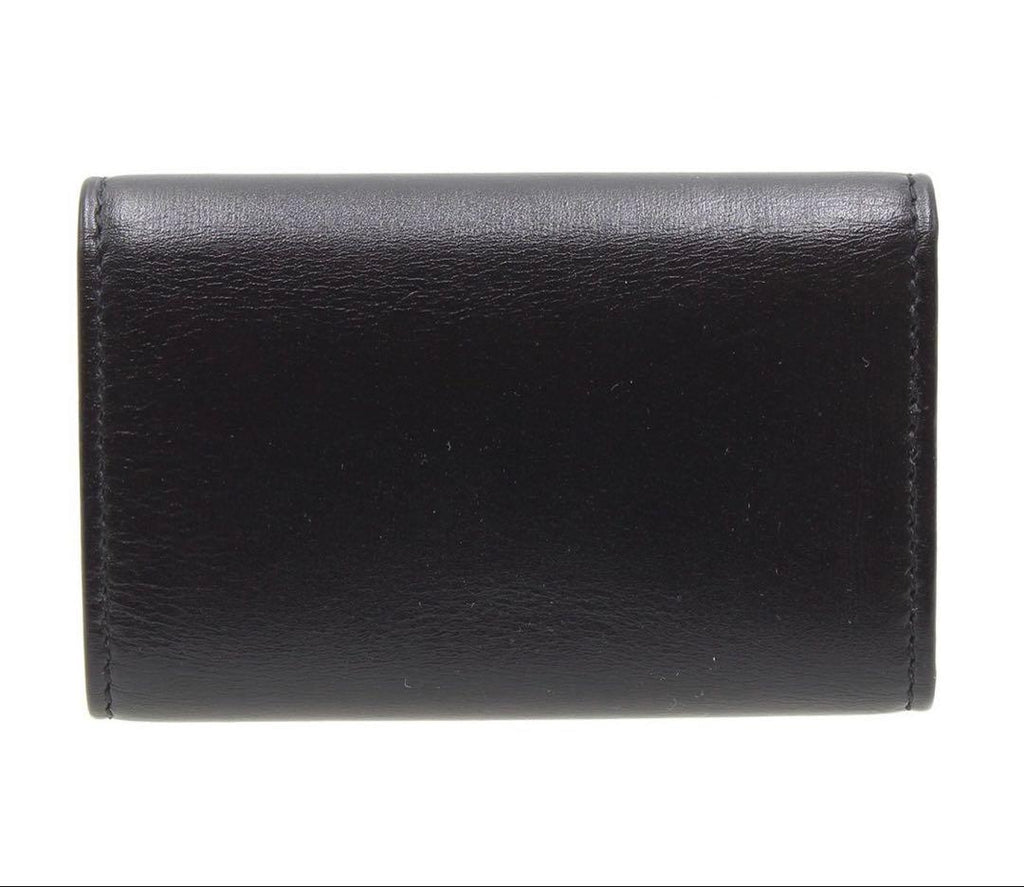 Gucci Interlocking Leather 6 Row Key Case Key Holder : Black