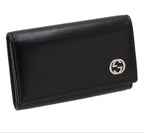 Gucci Interlocking Leather 6 Row Key Case Key Holder : Black