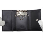 Gucci Interlocking Leather 6 Row Key Case Key Holder : Black