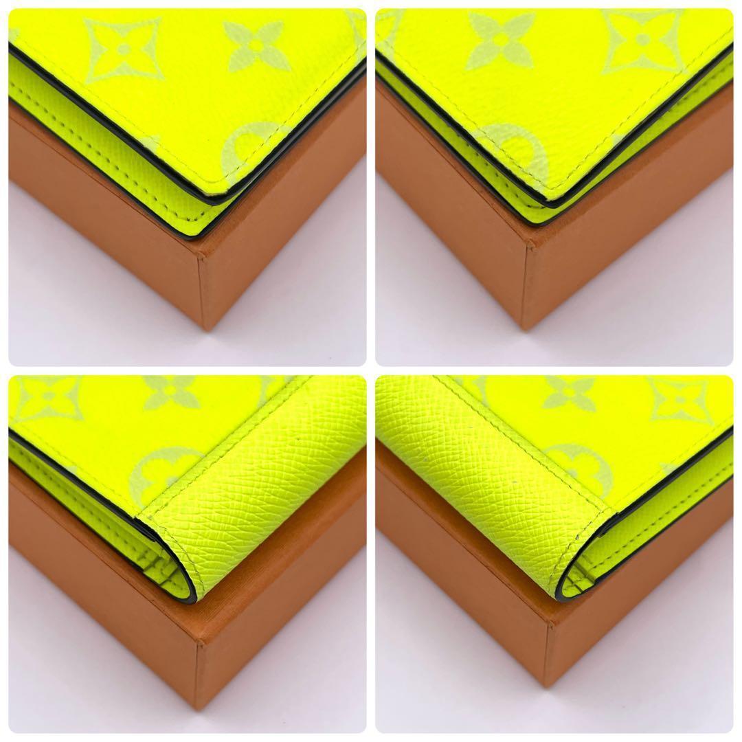 Louis Vuitton Taigarama Portefeuille Brazza Neon Yellow Wallet — view 8