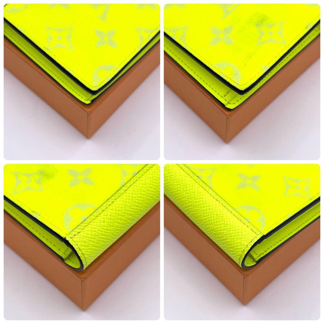 Louis Vuitton Taigarama Portefeuille Brazza Neon Yellow Wallet — view 9