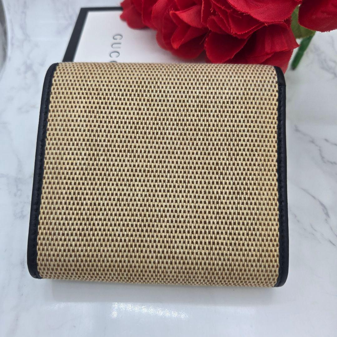 Gucci Fold Wallet Horsebit Canvas Navy — view 2
