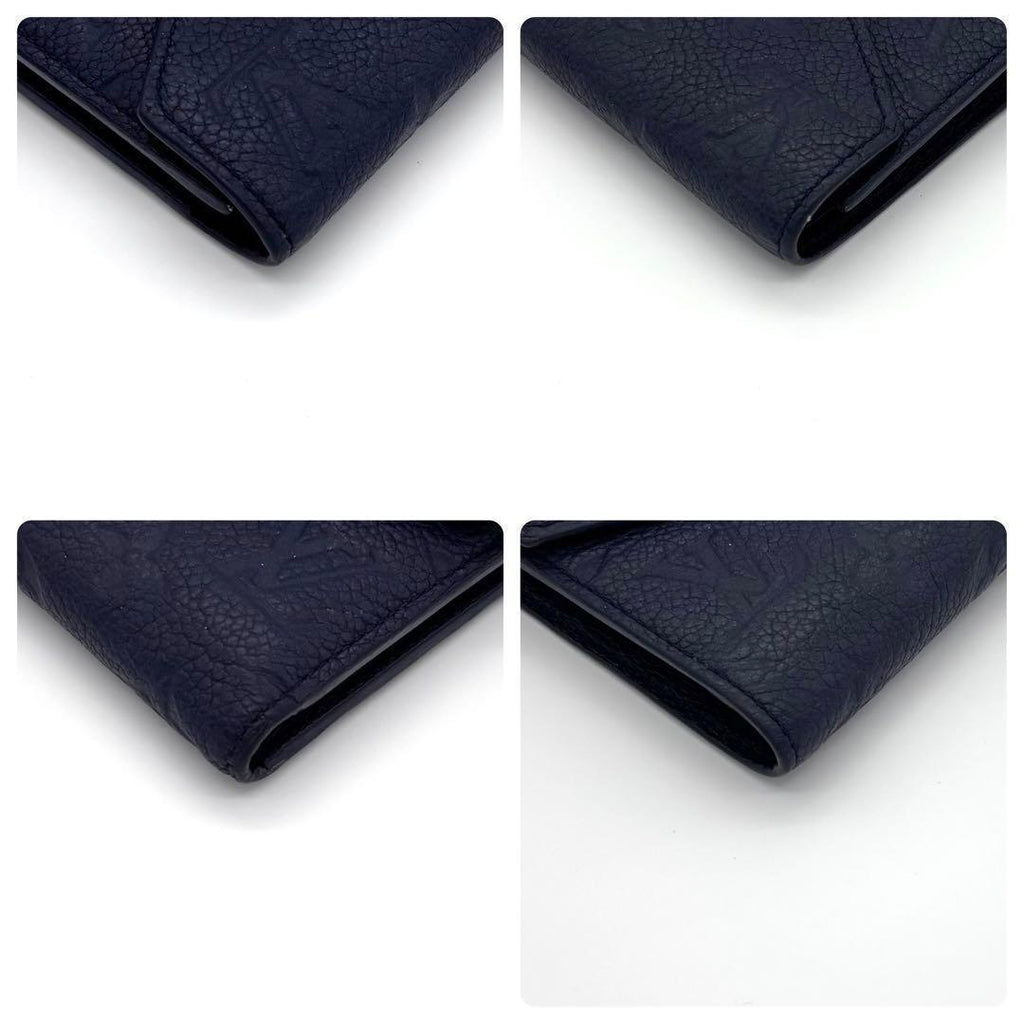 Louis Vuitton Monogram Empreinte Portefeuille Victorine Navy Wallet — view 7