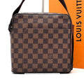 Louis Vuitton Damier Ebene Olaf PM Shoulder Bag Brown Leather