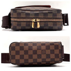 Louis Vuitton Damier Ebene Olaf PM Shoulder Bag Brown Leather — view 6