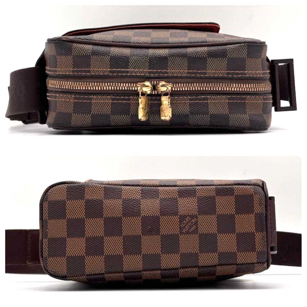 Louis Vuitton Damier Ebene Olaf PM Shoulder Bag Brown Leather — view 6