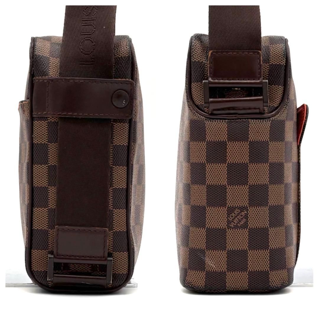 Louis Vuitton Damier Ebene Olaf PM Shoulder Bag Brown Leather — view 7