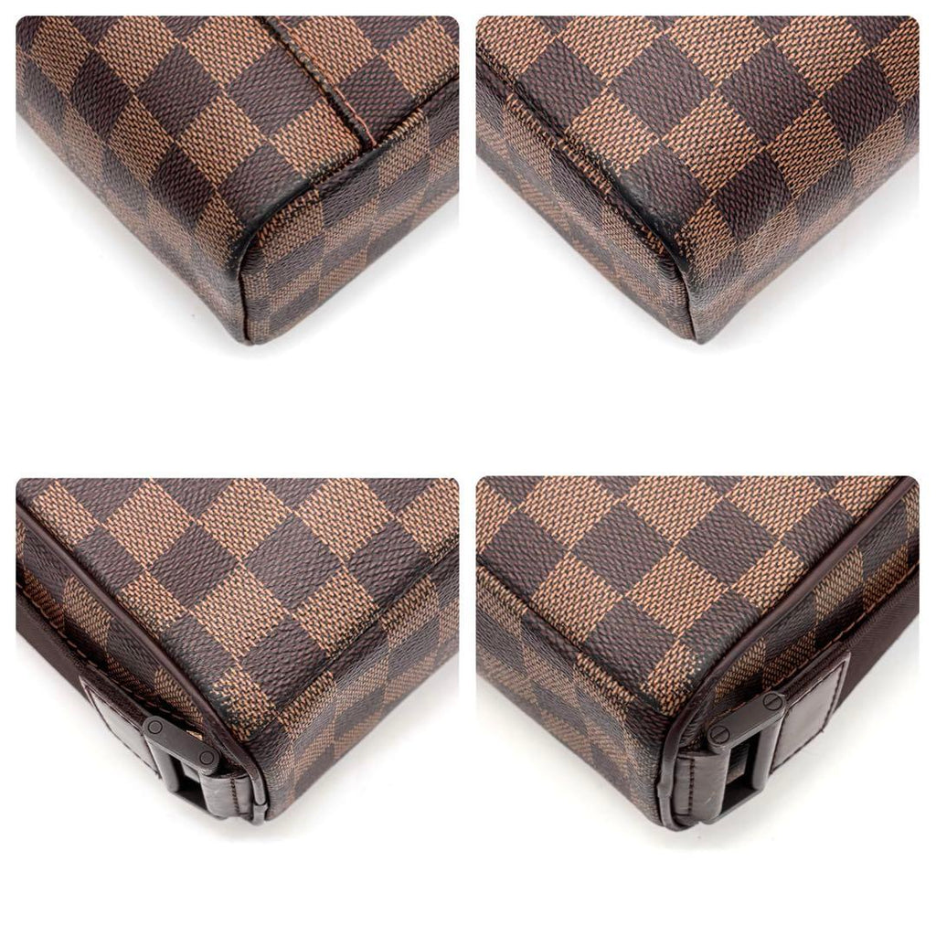 Louis Vuitton Damier Ebene Olaf PM Shoulder Bag Brown Leather — view 8