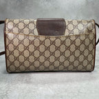 Gucci GG Shoulder Bag Brown Beige Leather Logo — view 3