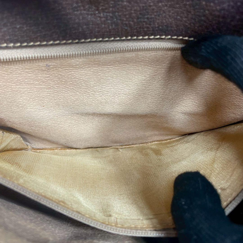 Gucci GG Shoulder Bag Brown Beige Leather Logo — view 6
