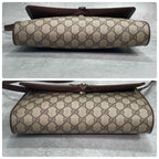 Gucci GG Shoulder Bag Brown Beige Leather Logo — view 8