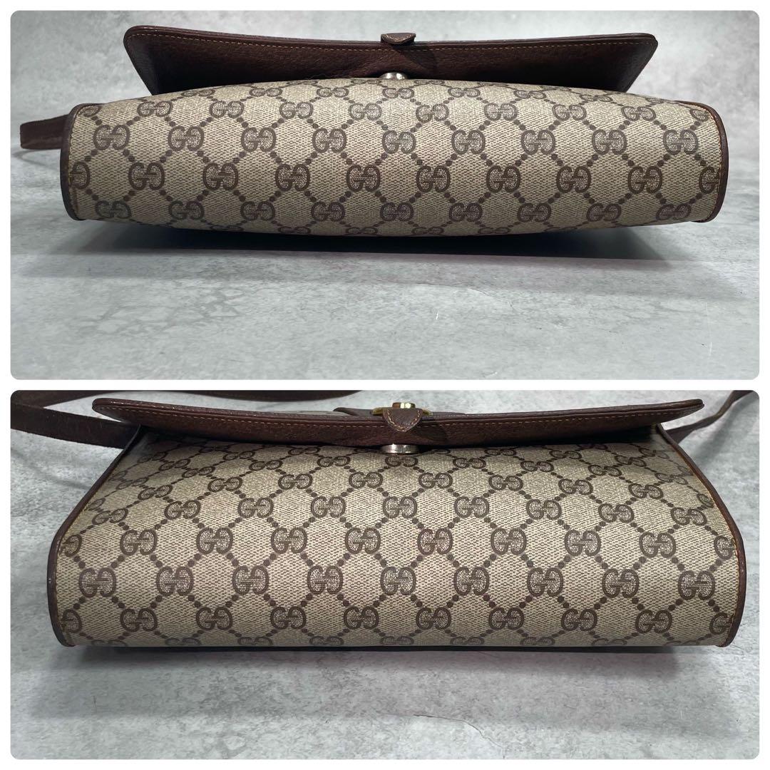 Gucci GG Shoulder Bag Brown Beige Leather Logo — view 8
