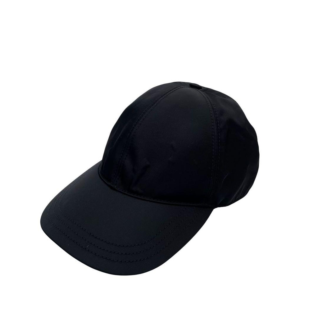 Prada Nylon Triangle Plate Logo Baseball Cap Black — view 2
