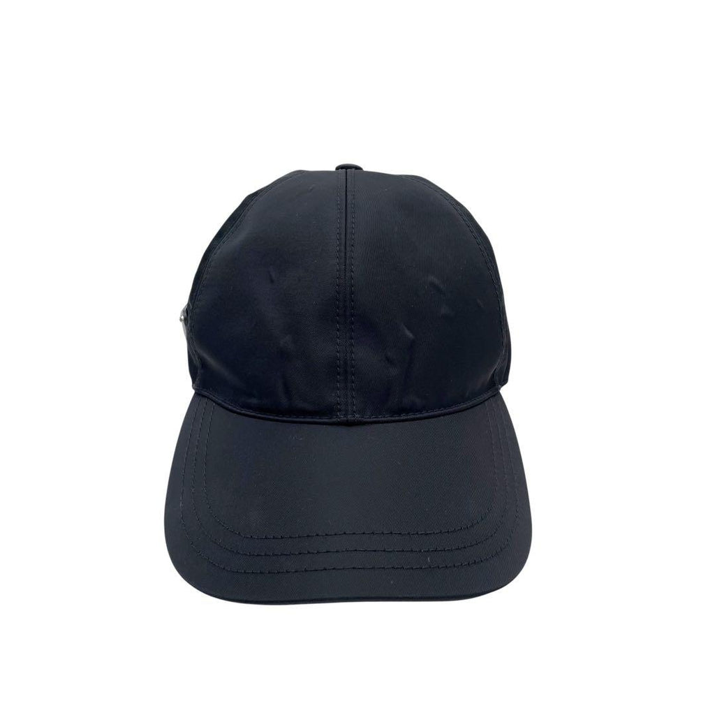 Prada Nylon Triangle Plate Logo Baseball Cap Black — view 4