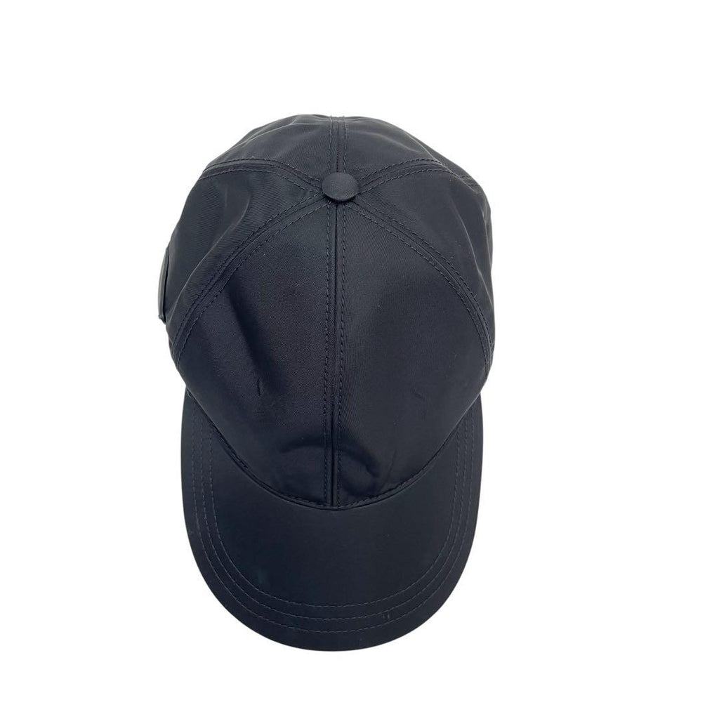 Prada Nylon Triangle Plate Logo Baseball Cap Black — view 5