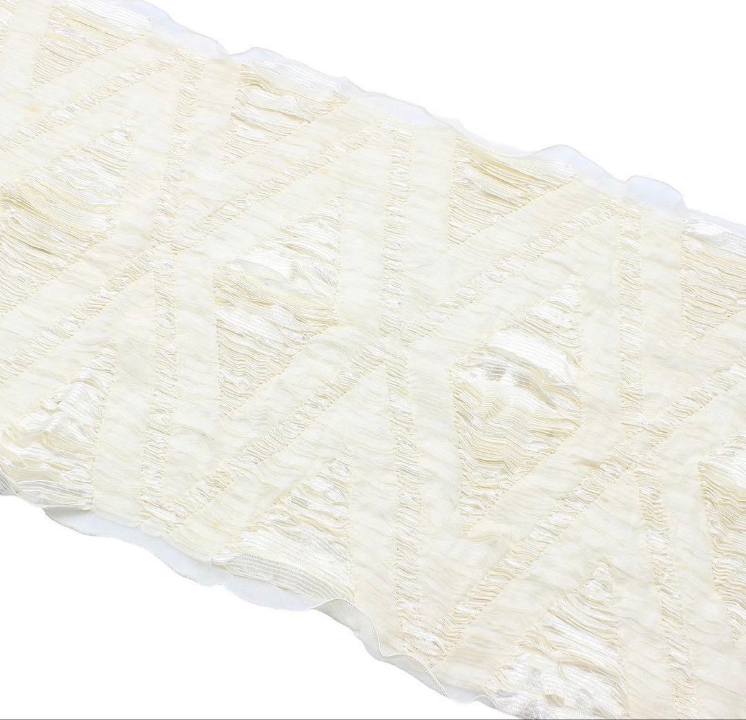 Gucci Silk Shawl Scarf Pleated Ivory — view 2
