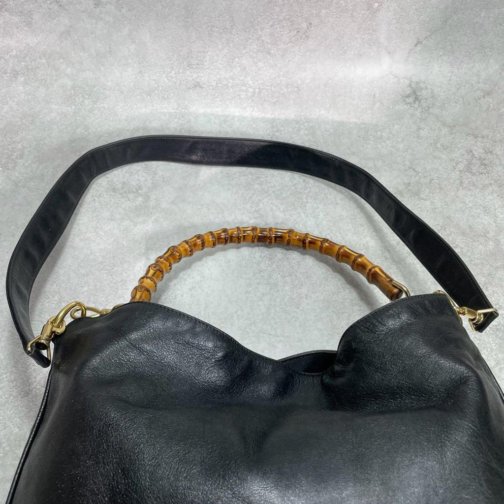 Gucci Shoulder Bag 2-Way Bamboo Black Leather — view 4