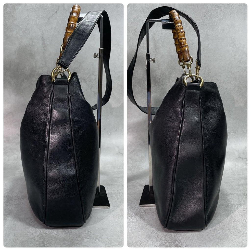 Gucci Shoulder Bag 2-Way Bamboo Black Leather — view 7