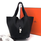 Hermes Picotin Lock PM Taurillon Clemence Black Handbag