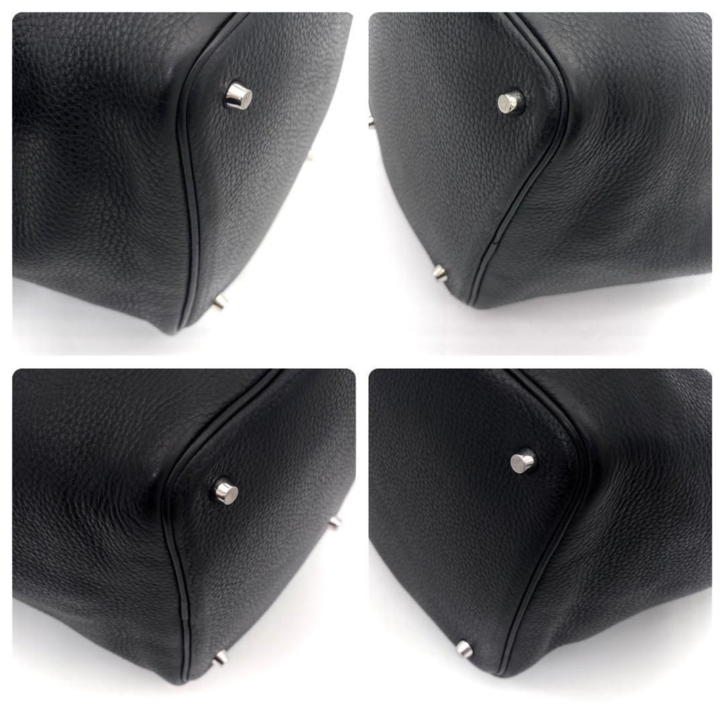Hermes Picotin Lock PM Taurillon Clemence Black Handbag — view 6
