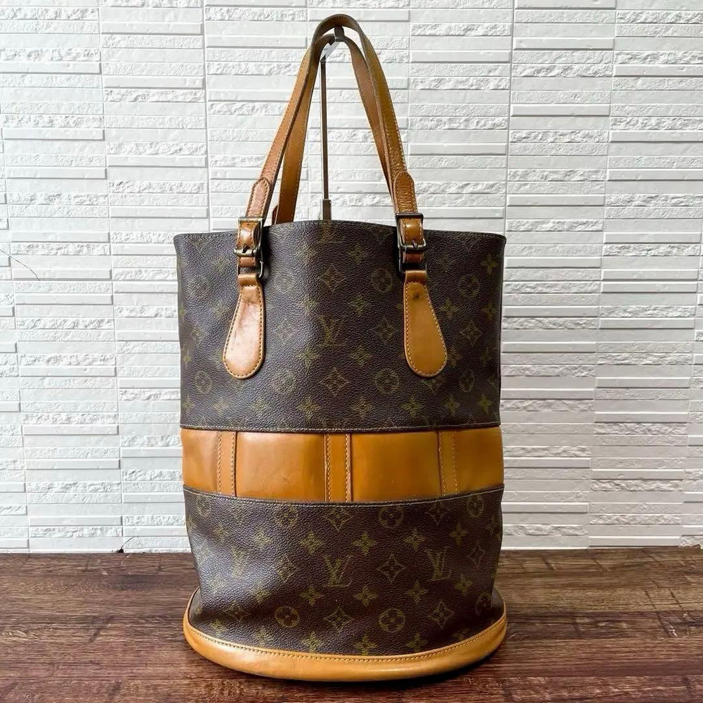 Louis Vuitton Monogram Leather Bucket Shoulder Tote
