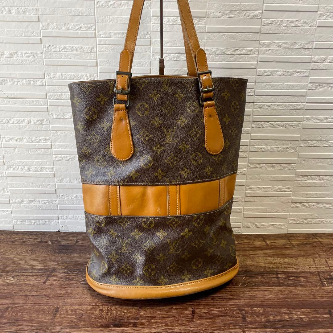 Louis Vuitton Monogram Leather Bucket Shoulder Tote — view 2