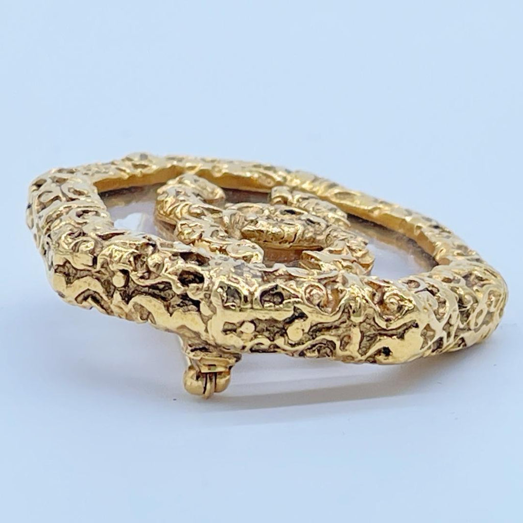 Chanel Brooch CC Logo Lava Gold — view 4