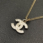 Chanel CC Logo Necklace Rhinestone Icon Silver Coco — view 2