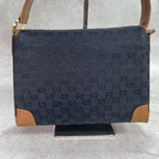 Gucci GG Handbag Black Brown Leather Gold — view 3