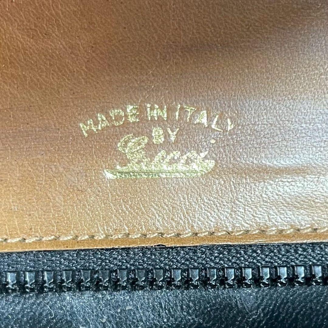 Gucci GG Handbag Black Brown Leather Gold — view 6