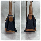 Gucci GG Handbag Black Brown Leather Gold — view 8