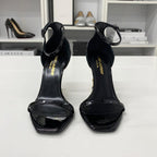 Saint Laurent Opium Patent YSL Logo Sandals Black — view 4