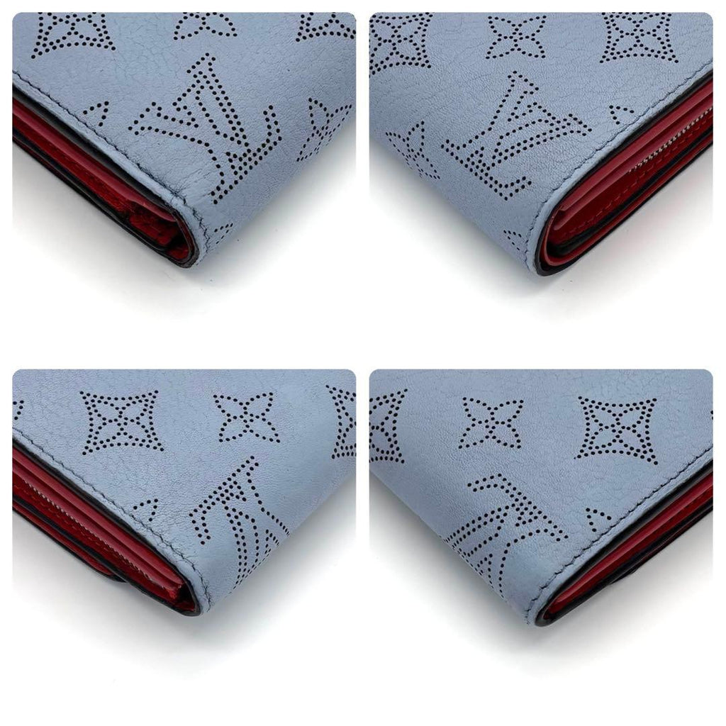 Louis Vuitton Mahina Portefeuille Iris Compact Bifold Wallet Blue Red — view 8