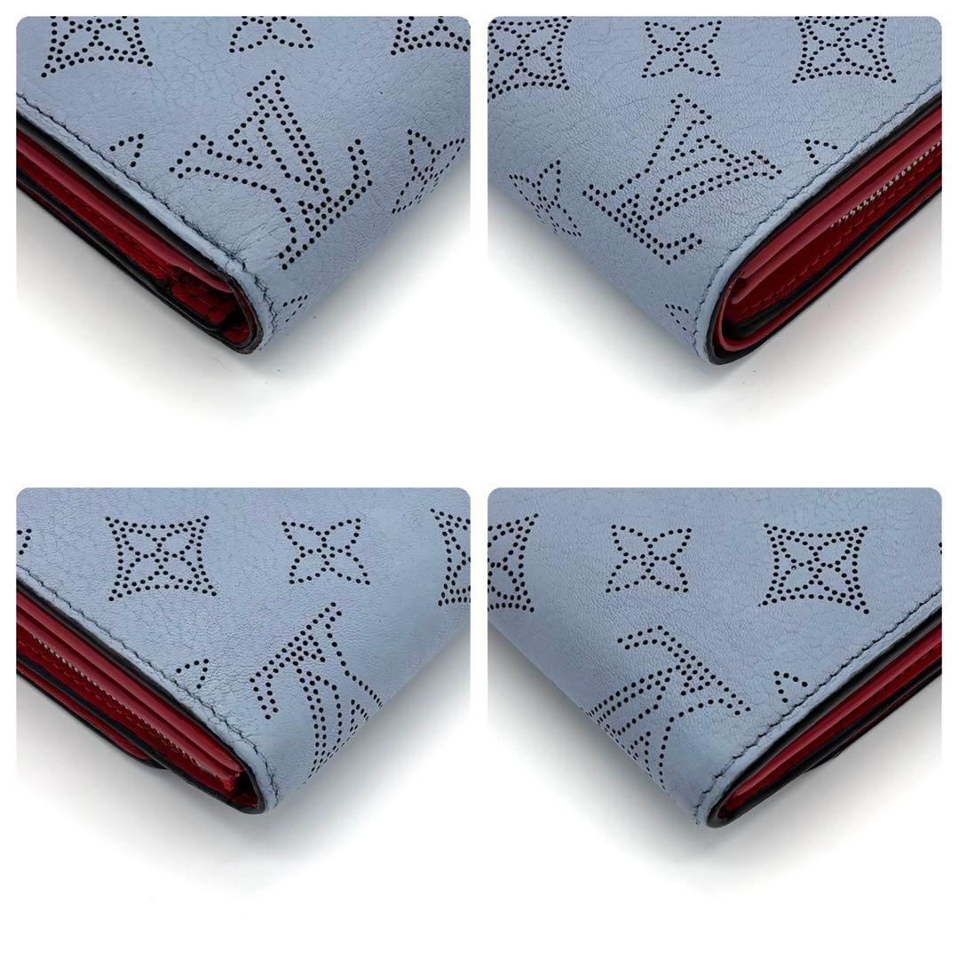 Louis Vuitton Mahina Portefeuille Iris Compact Bifold Wallet Blue Red — view 8