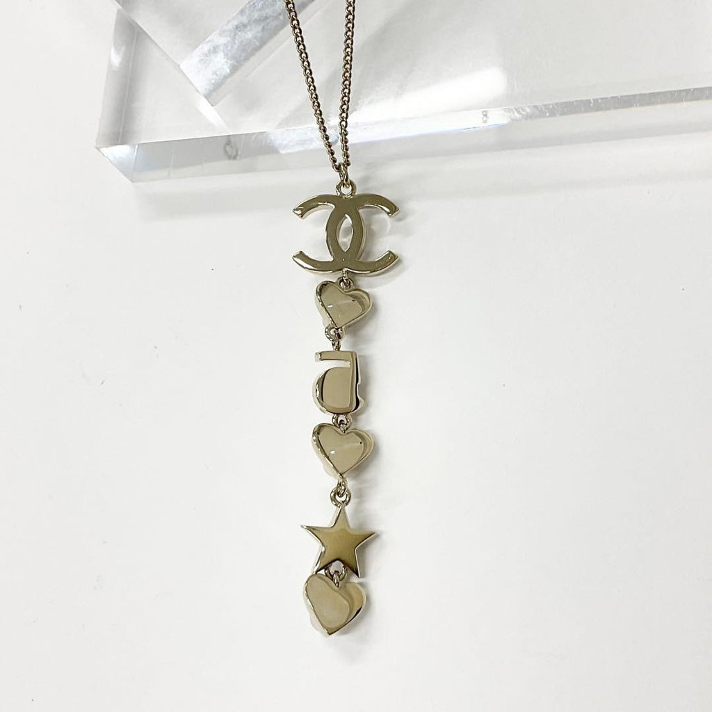Chanel Necklace Coco Mark Choker Pearl Rhinestone Heart — view 4
