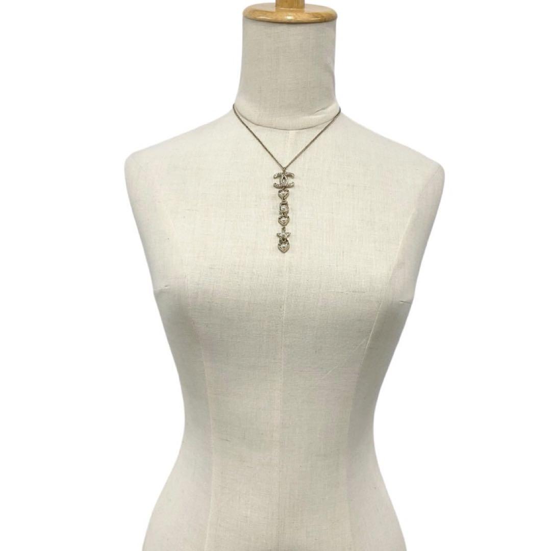 Chanel Necklace Coco Mark Choker Pearl Rhinestone Heart — view 8