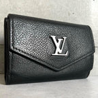 Louis Vuitton Portefeuille Lock Mini Trifold Wallet Leather