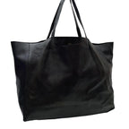 Celine Leather Horizontal Cabas Shoulder Tote Black